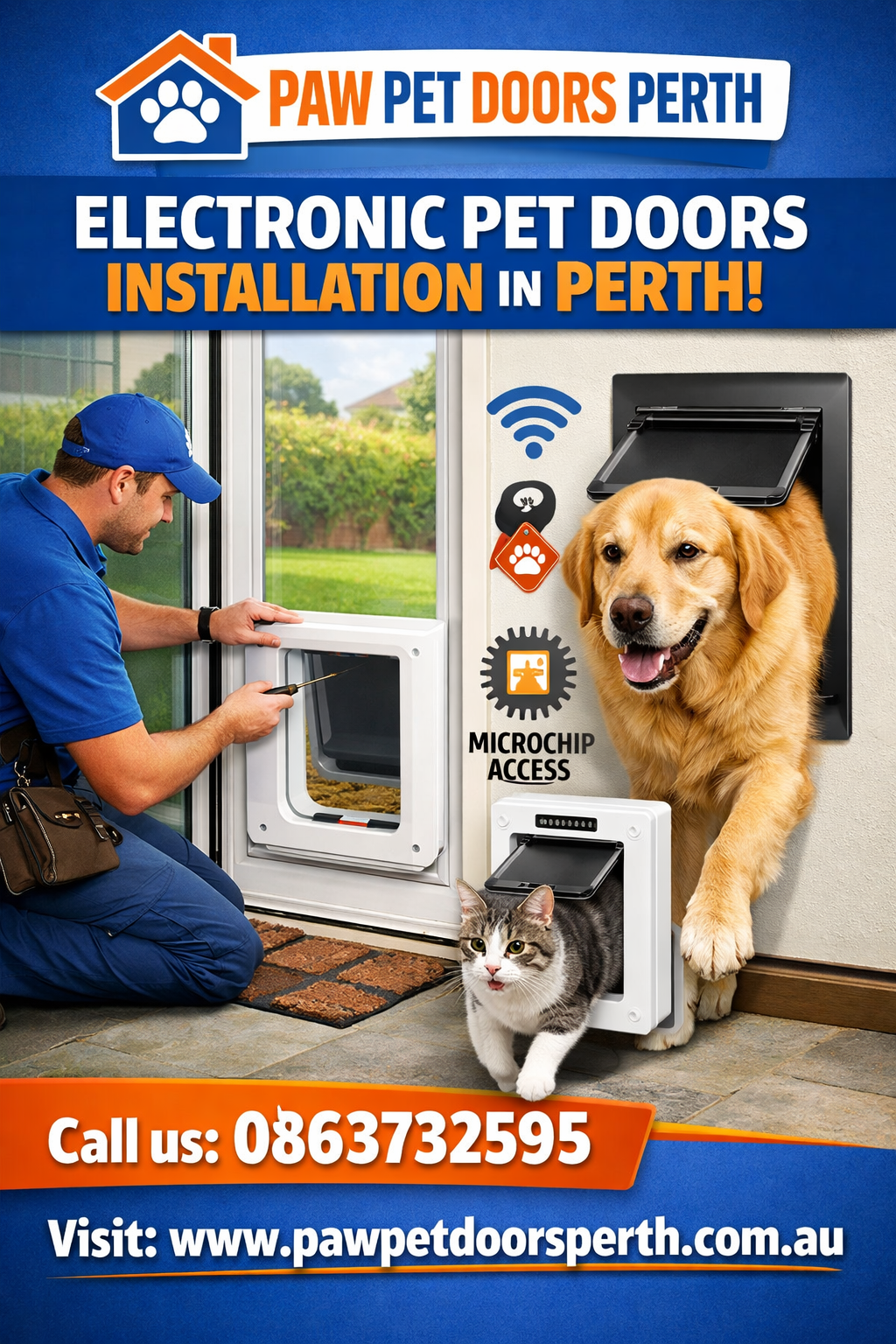 Electronic pet doors installation in Perth