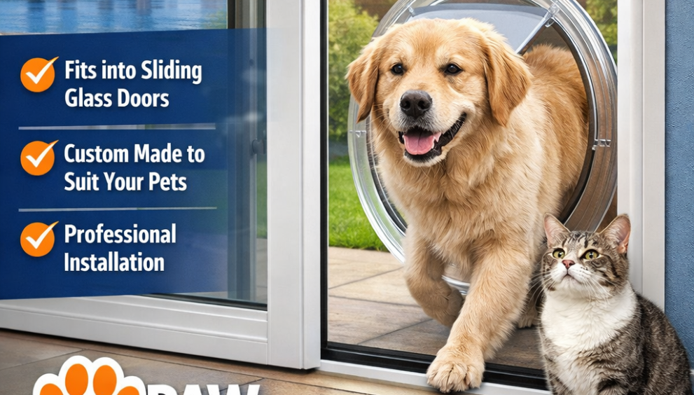 Glass pet door installation in Perth