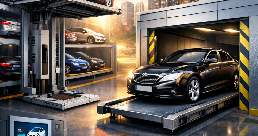 Automated car parking system advertisement