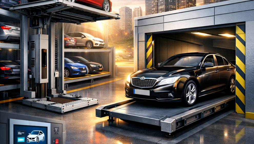Automated car parking system advertisement